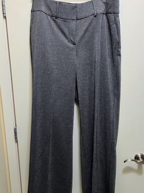 Lane Bryant Black and Silver  Micro-houndstooth Wide-Leg Pants 18L